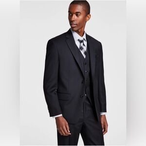 New Michael Kors Men Modern-Fit Stretch Solid Suit Jacket – Size 42R - Black